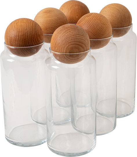 SteweHome Set 6 Bucăți Vaze pentru Cafea / Ceai / Paste cu Plută Sticlă Maro 1300ml