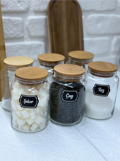 SteweHome Set 6 Stück Allgemeine Verwendung Glas Vasen mit Deckel Weiß 890ml