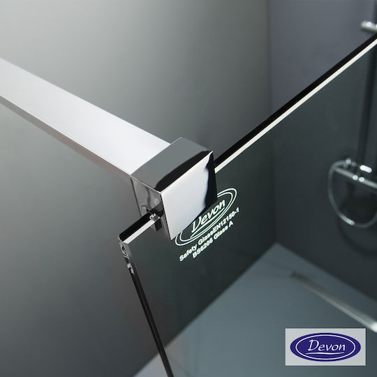 Devon Iwis Walk-in Duschkabine mit Schiebetür 77-79x200cm Klarglas Chrom