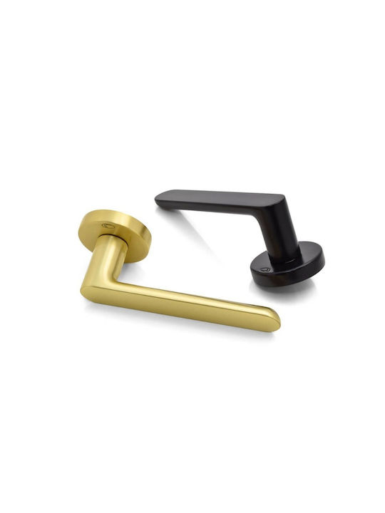 Convex Front Door Lever With Rosette 1905 Pair With Mouthpiece Matte Black