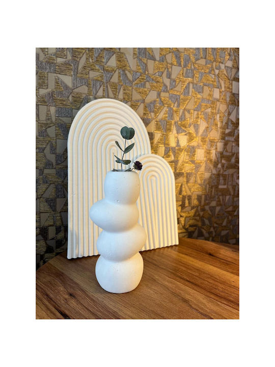 SteweHome Decorative White Vase 15xH17cm