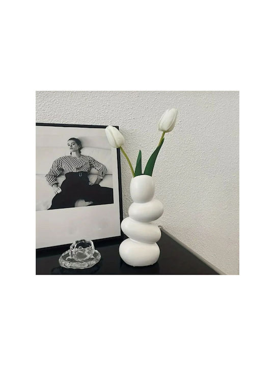 SteweHome Decorative White Vase 15xH17cm