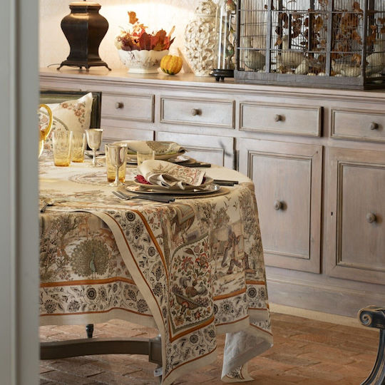 Tessitura Toscana Telerie Linen Tablecloth Mudra Beige 160x230cm