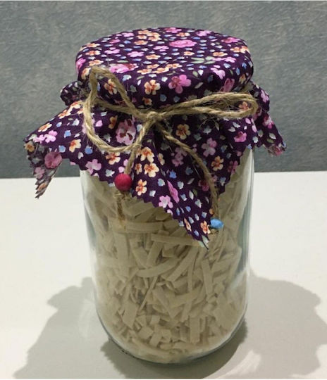 Stewehome Set Of 25 Fabric Covers For Jar Lids With Cord Tie Purple Beads