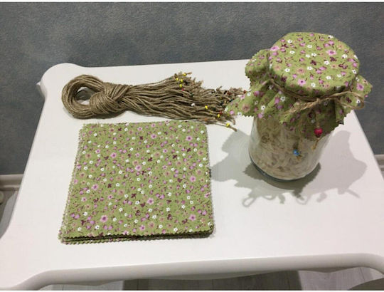 Stewehome Set Of 25 Fabric Jar Lid Covers With Cord Tie Beads Green