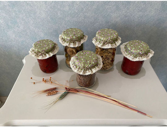Stewehome Set 5 Stücke Lebensmittelabdeckungen Glas mit Gummizug Grüne Blumen Grüne