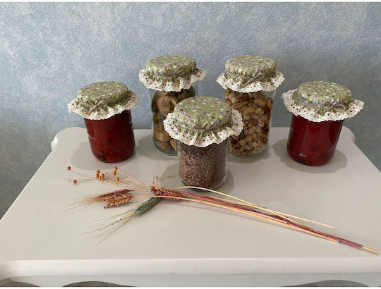 Stewehome Set 5 Stücke Lebensmittelabdeckungen Glas mit Gummizug Grüne Blumen Grüne