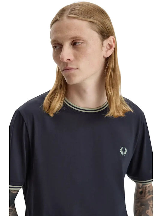 Twin Tipped Polo Sportliche Herrenbluse Kurzarm Blau M1588-T73