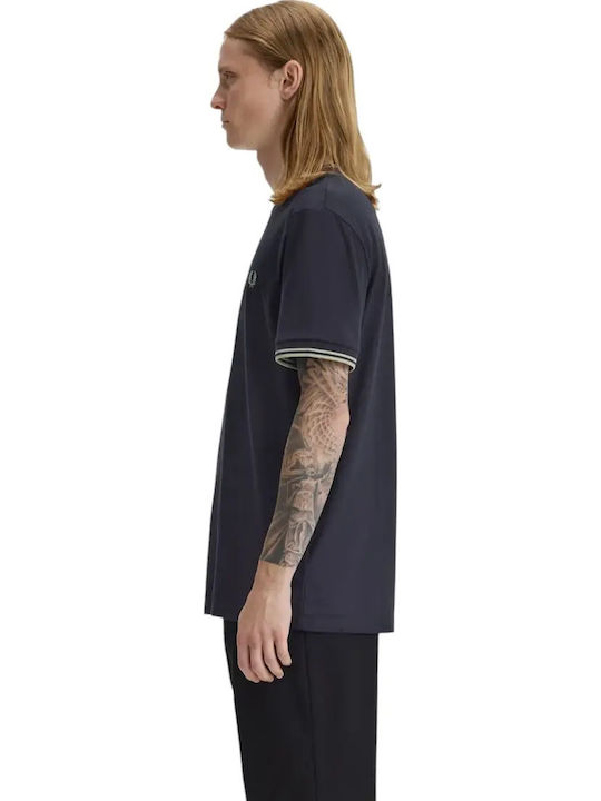 Twin Tipped Polo Sportliche Herrenbluse Kurzarm Blau M1588-T73