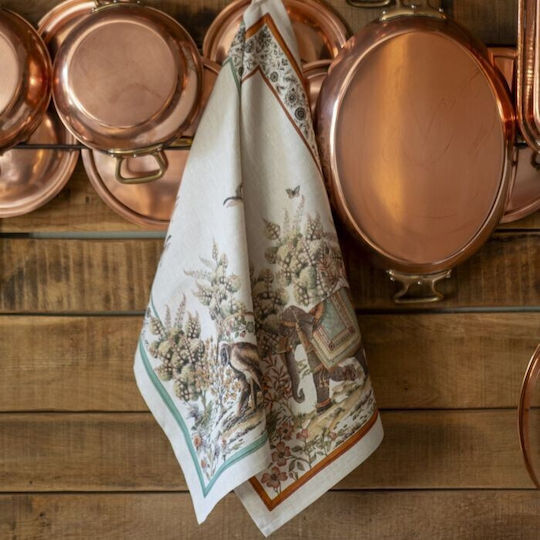 Tessitura Toscana Telerie Kitchen Towel In Orange Colour Tessitura Toscana Telerie Kitchen Towel In Orange Colour