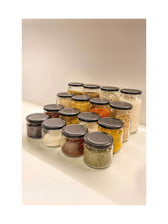 SteweHome Ste-041513-P41513 Spice Jars Glass Black 9 Pieces