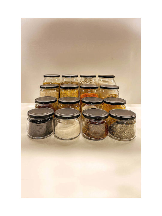 SteweHome Ste-041513-P41513 Spice Jars Glass Black 9 Pieces