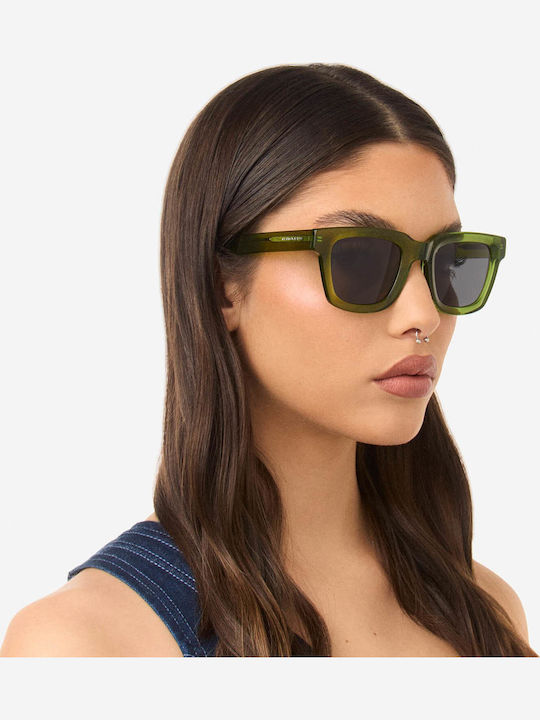 Hawkers One Uptown Men's Sunglasses with Green Horn-Rimmed Frame