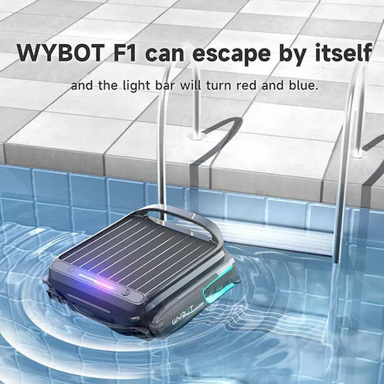 Wybot F1 Solar Безжична Робот Прахосмукачка за Басейн 33W Дъно / Стени с Филтър 7lt