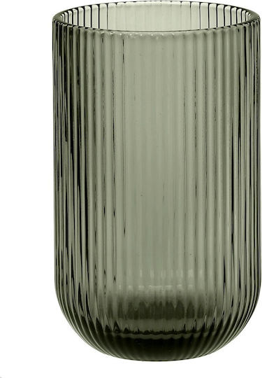 Cryspo Trio Noris Smoke Set Pahare pentru Apă / Whiskey din Sticlă de Culoare Verde cu Picior 350ml 24 bucăți