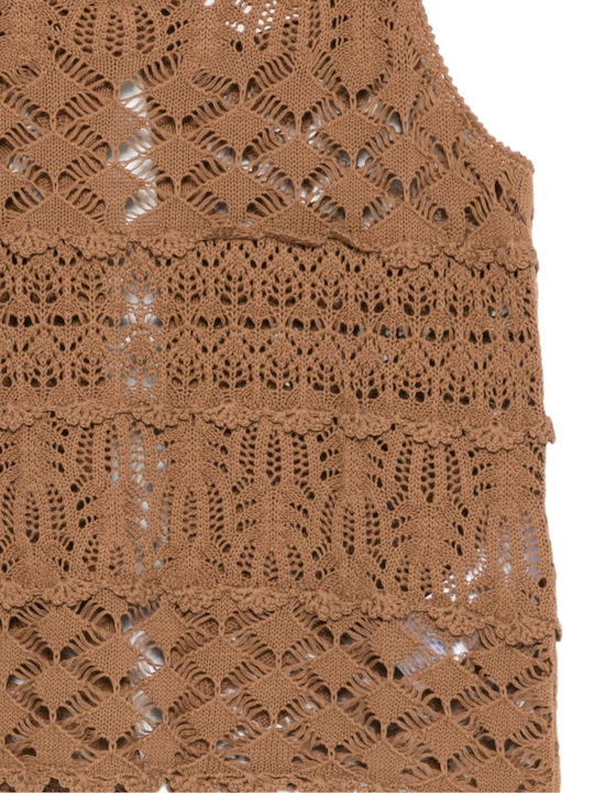 Women's Cotton Sweater Brown S6SF01 T89 1