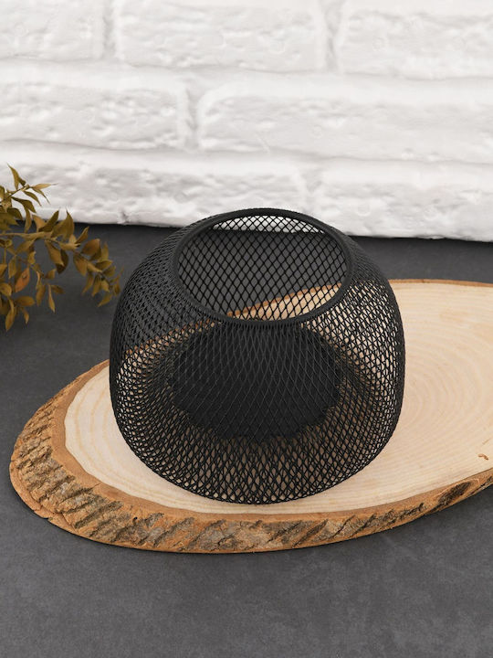 SteweHome Metal Candle Holder In Black Colour 10x10cm