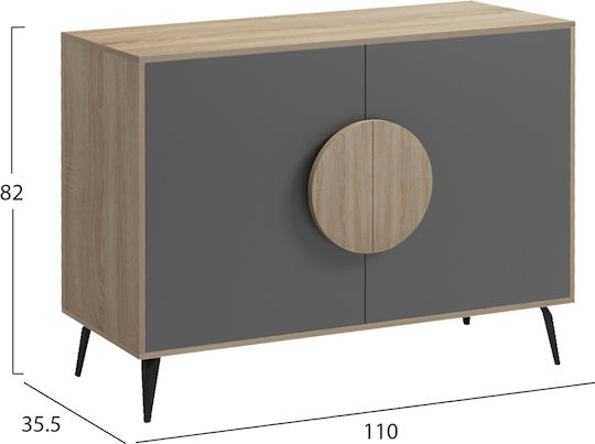 Буфет Savore от Дърво и Метал Сив 110x35.5x82cm Буфет Savore от Дърво и Метал Сив 110x35.5x82cm