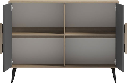 Буфет Savore от Дърво и Метал Сив 110x35.5x82cm