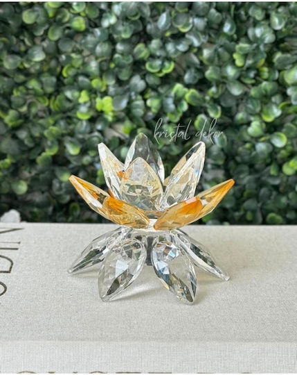 Stewehome Decorative Object Foot Shape Lily Glass Amber Colored Yellow 5x5 Cm