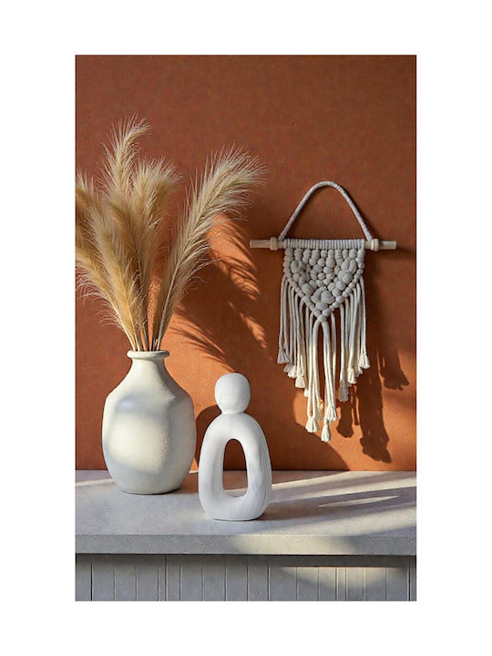 Stewehome Set Of 3 Abstract Family Decorative Figures Concrete Black White Marble Pattern Minimalist White 8x6x12 Cm