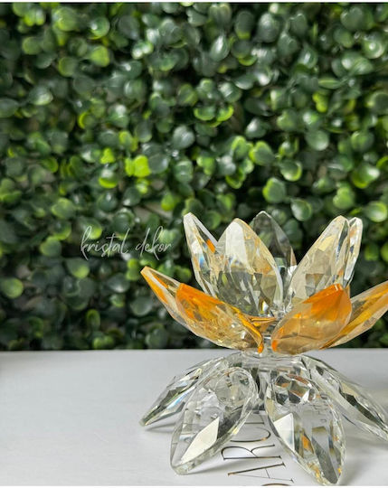 Stewehome Decorative Object Foot Shape Lily Glass Amber Colored Yellow 5x5 Cm