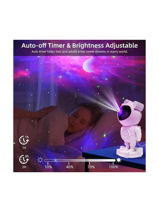 Led Rotating Kids Lamp Projector with Star Projection White 23.5x11.7x11.7cm