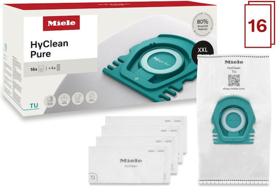 Miele HyClean Pure Vacuum Cleaner Bags 16 Pcs Compatible with Miele Vacuum Cleaner