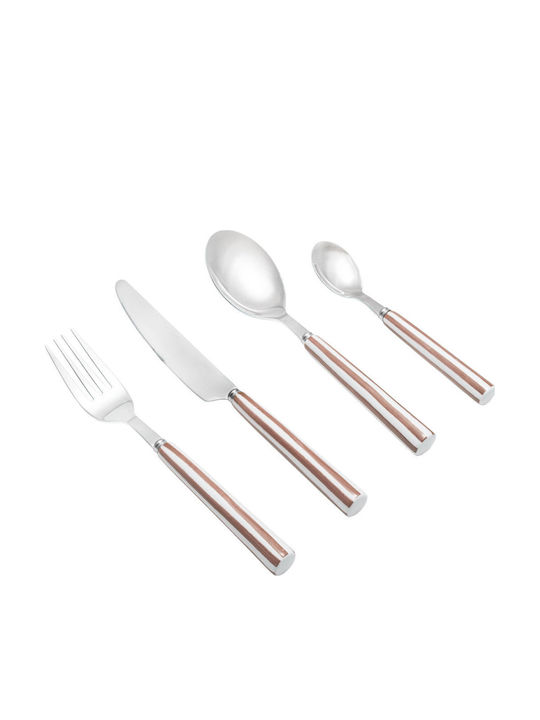 Estia Ligne Cutlery Set Stainless Steel Pink 16 Pieces