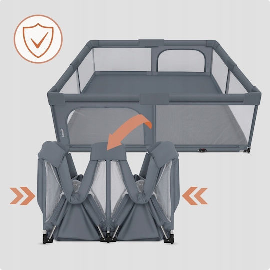 Lionelo Florence Xl Πάρκο με Στρώμα Γκρι 200x180cm
