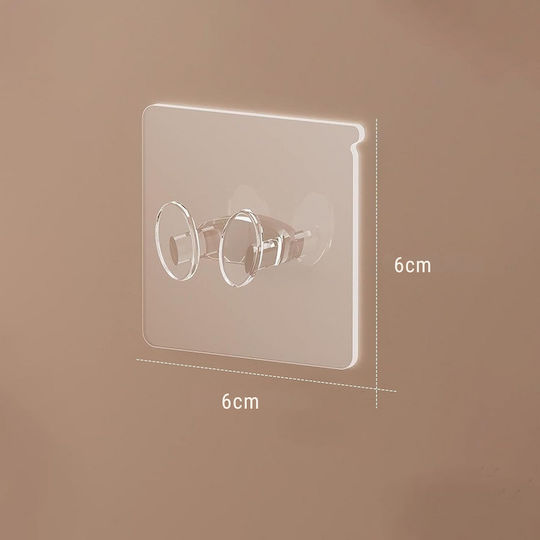 Femmit Set 10 Pieces Transparent Adhesive Wall Hooks Multipurpose Cables Plugs Sockets Bathroom Kitchen Cabinet & Home Organization No Drilling 6x6cm