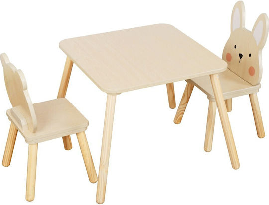 Kids Table Set with Chairs for Painting from Wood