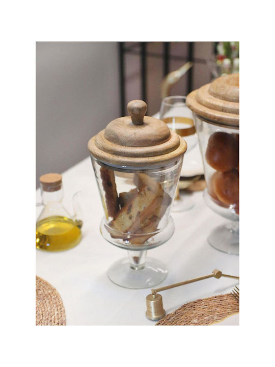 Stewehome Orange Glass Cookie Jar 30x15x15 Cm