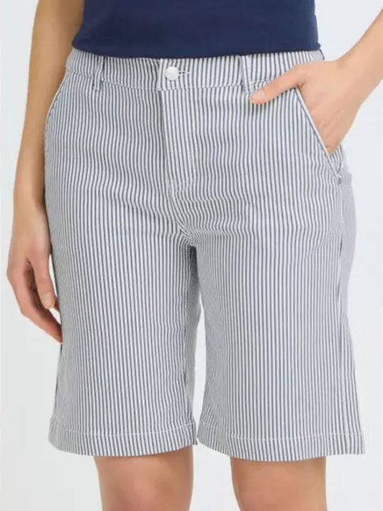 Women's Blue Striped Shorts