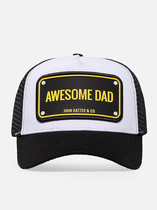 Awesome Dad Schwarz-Weiß Kappen Rubber Patch John Hatter & Co Awesome Dad Schwarz-Weiß Kappen Rubber Patch John Hatter & Co