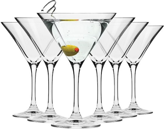 Krosno Set Pahare Martini / Cocktail Cu Picior Cristaline 240ml 6 Bucăți