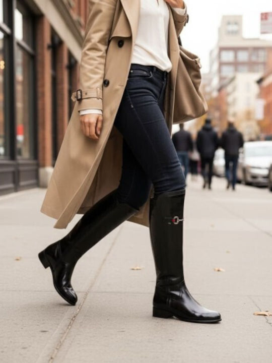 Leder Damenstiefel Burgundisch