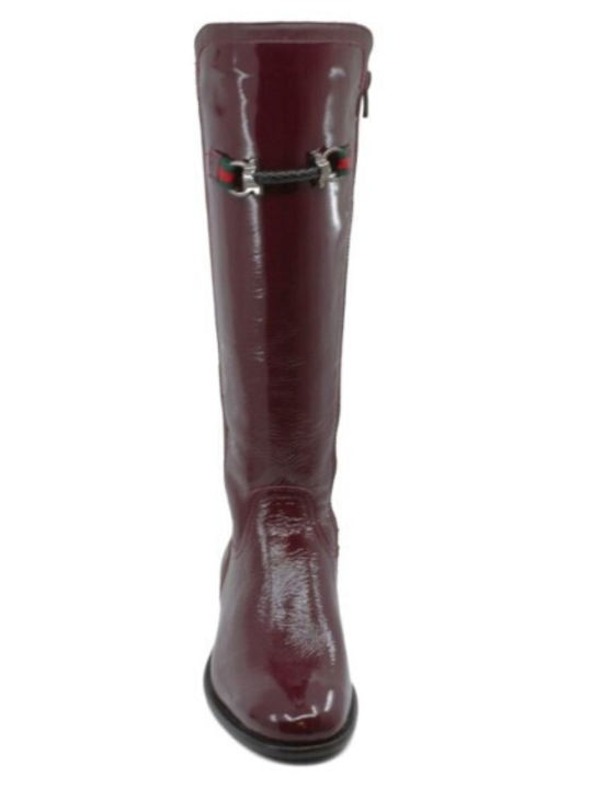 Leder Damenstiefel Burgundisch
