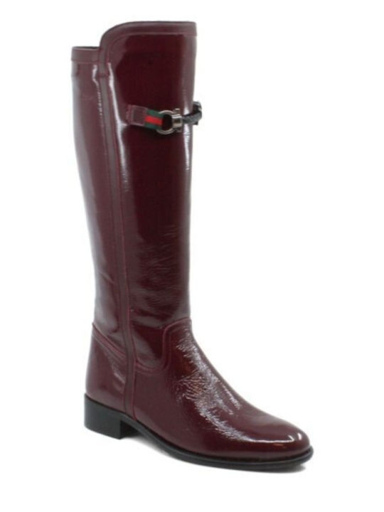 Leder Damenstiefel Burgundisch