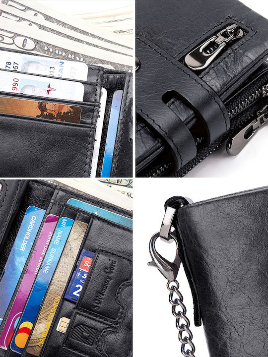 Leder Herrenbrieftasche mit RFID Schwarz