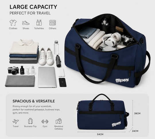 Sack Voyage Navy Blue Fabric M54xW24xH38cm