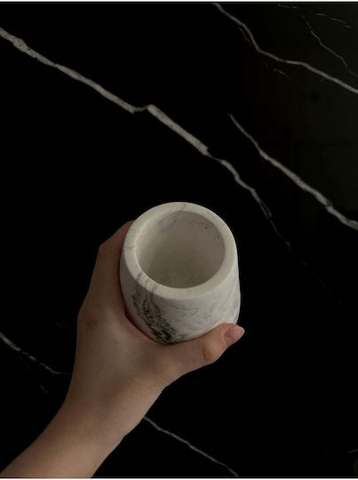 SteweHome Decorative Pencil Holder Concrete Handmade Toothbrush Small Vase Grey 10x10x10 Cm