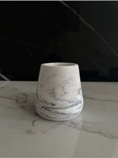 SteweHome Decorative Pencil Holder Concrete Handmade Toothbrush Small Vase Grey 10x10x10 Cm