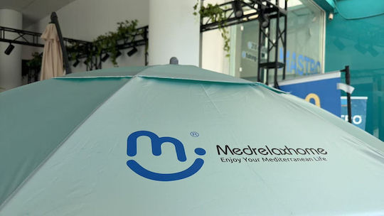 Medrelaxhome Set 2 Pieces Foldable Aluminum Grey Beach Sunbed and 1.9m Windproof Beach Umbrella with UPF50+