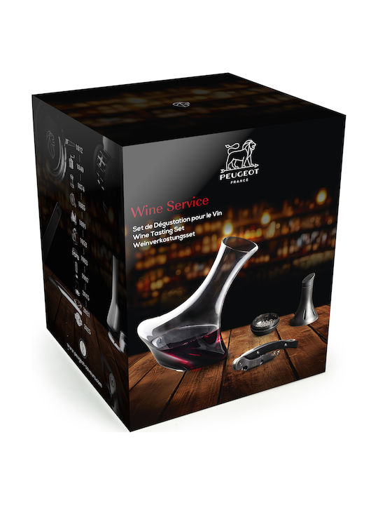 Peugeot Wine Serving Decanter with Stopper and Glasses Red 3 Pieces