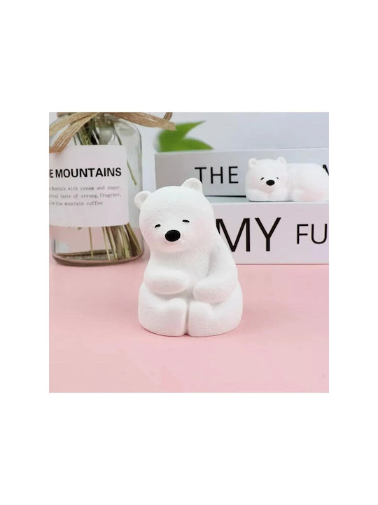 Stewehome Set of Three Decorative Polar Bear Figures White Concrete