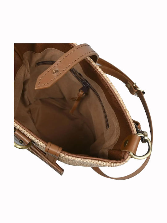 Ψάθινη Damenhandtasche Crossbody / Schulter Schwarz