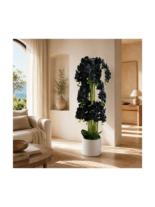 Künstliche Schwarze Orchidee 150cm Topfpflanze 87555-3