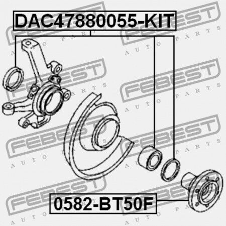 Febest Ρουλεμάν Τροχών για Mazda BT-50