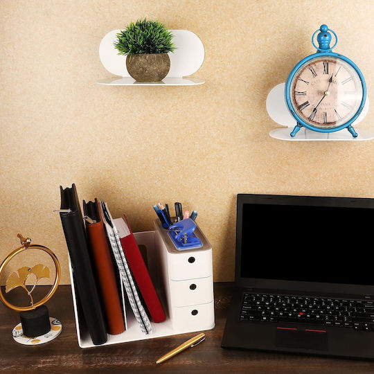 Belle Vous Desk Organizer 3 Drawers 2 Compartments Documents Made Durable Pp Plastic 28.3 X 21 X 18.8 Cm White